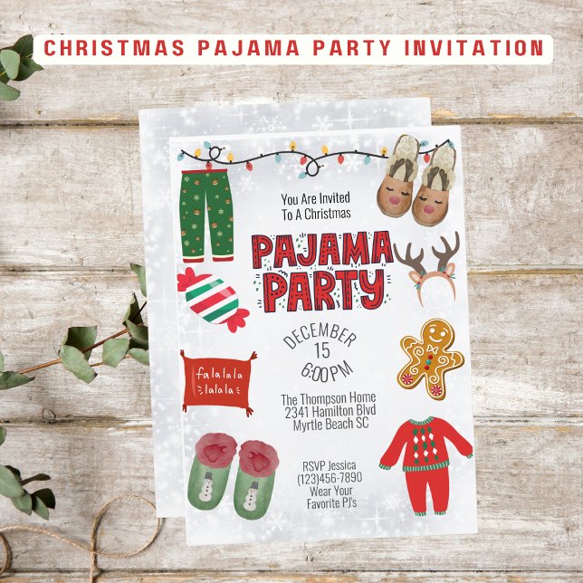 Invitation Jour de Noël du pyjama (Créateur téléchargé)