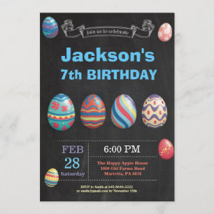 Invitation Jour de Pâques Garçon Oeuf de Pâques Anniversaire