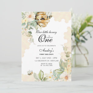 Invitation Jour des abeilles, premier anniversaire Thème des 