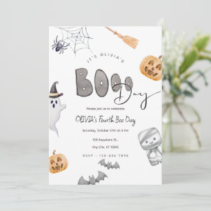 Invitation Jour des Boo d'Halloween modifiable Anniversaire