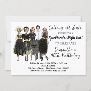 Invitation Jour des Crânes de Catrina mortes Anniversaire adu