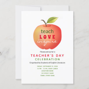 Invitation Jour des enseignants Pomme rouge