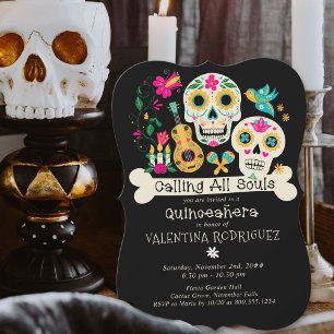 Invitation Jour des Morts Appel à toutes les Âmes Quinceanera