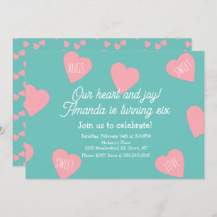 Invitation Jour des Valentines Anniversaire Coeurs de fête Fl