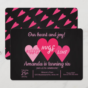 Invitation Jour des Valentines Anniversaire Fête Coeurs Chalk