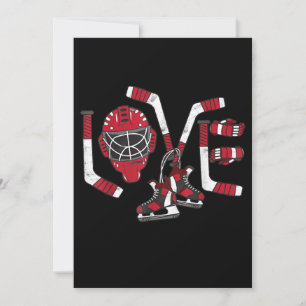 Invitation Jour des Valentines de hockey sur glace Love Cute 
