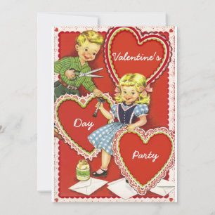 Invitation Jour des Valentines vintages V2