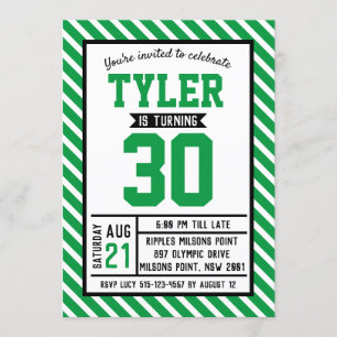 Invitation Jour du 30e anniversaire d'une touche verte modern
