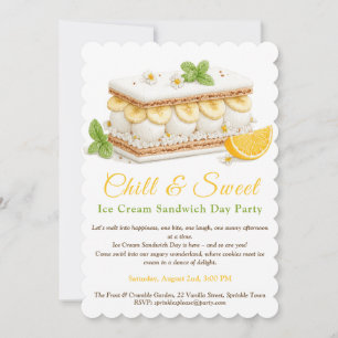 Invitation Jour du Sandwich de Crème Glacée à la Banane Aquar