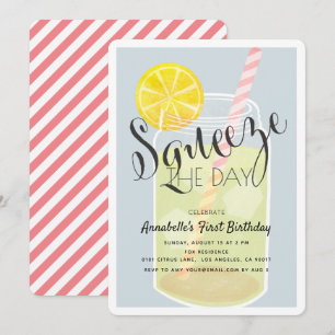 Invitation Jour Lemonade Jar 1er anniversaire