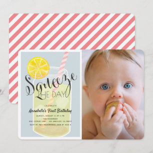 Invitation Jour Lemonade Jar 1er Anniversaire Photo