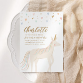 Invitation Jour magique Pastel Unicorn Anniversaire