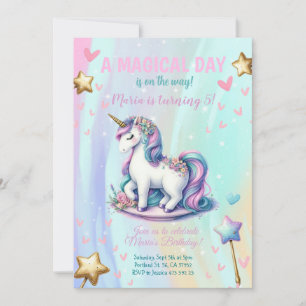 Invitation Jour magique Unicorn Anniversaire de enfant Party