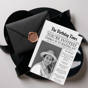 Invitation Journal Amusement unique 65e anniversaire Photo Pa