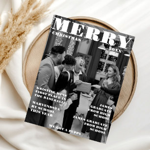 Invitation Journal de la famille de Noël + Année en revue Pho