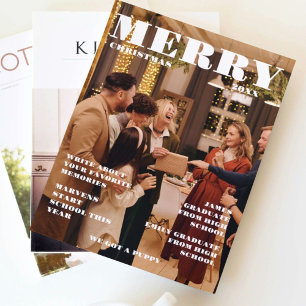 Invitation Journal de la famille de Noël + Année en revue Pho