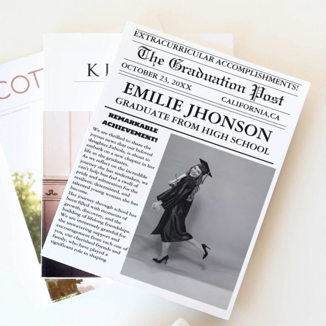 Invitation Journal de la Graduation moderne lycée (Créateur téléchargé)