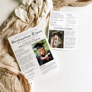 Invitation Journal de l'annonce photo pour le souvenir de la 