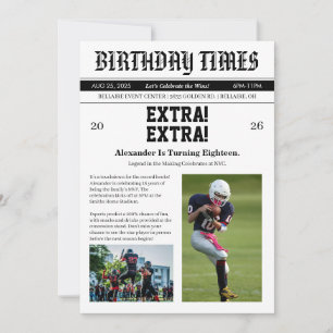 Invitation Journal Football Anniversaire