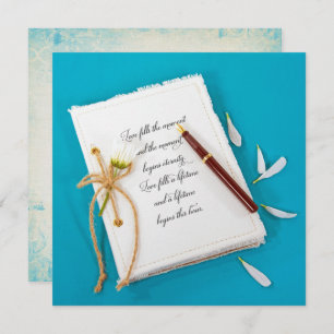 Invitation Journal mariage avec marguerite et stylo