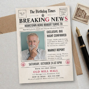 Invitation Journal Nouvelle du Jour Humoristique Drôle Hommes