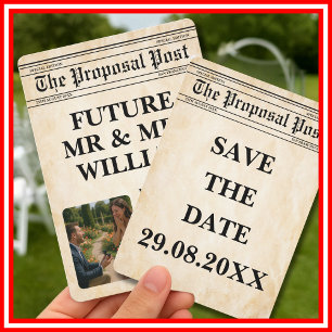 Invitation Journal Rustic Fun Photo Enregistrer La Date