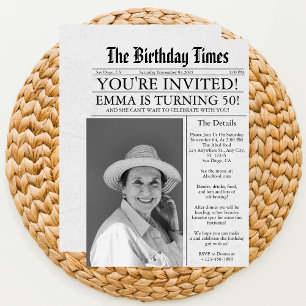 Invitation Journal Unique Fun 50e Anniversaire Photo Fête