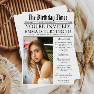 Invitation Journal Unique Fun Photo 21e Anniversaire