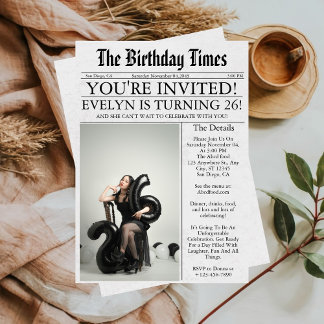 Invitation Journal Unique Fun Photo 26th Birthday Party