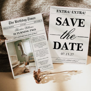 Invitation Journal Unique Photo Amusante 2ème Fête d'Annivers