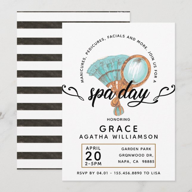 Invitation Journée au Spa Vintage (Devant / Derrière)