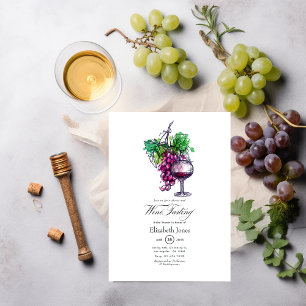 Invitation Journée de dégustation de vin pour enterrement de