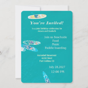 Invitation Journée de fête d'anniversaire sur la plage en pla