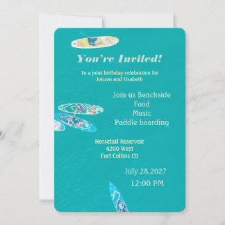 Invitation Journée de fête d'anniversaire sur la plage en pla