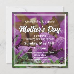 Invitation JOURNÉE DES MÈRES Florales Église BRUNCH