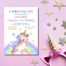 Journée Magique Arc-en-Ciel Étoiles Licorne Annive