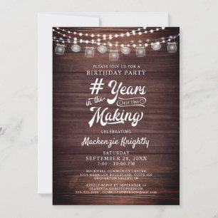Invitation Jours d'anniversaire Bois Lumières Jarres # ANNÉES