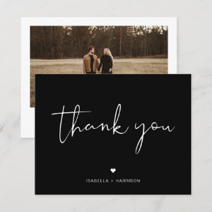 Invitation JOVI Edgy Merci photo moderne noir et blanc