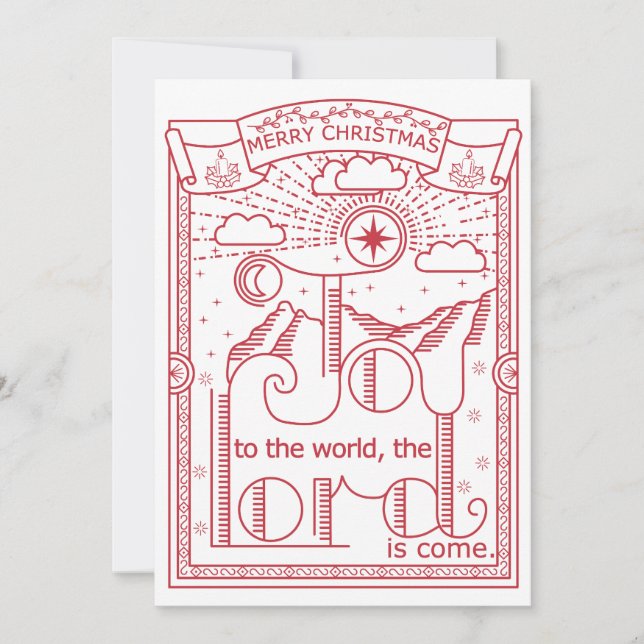 Invitation Joy To The World Christmas Festive Advent (Devant)