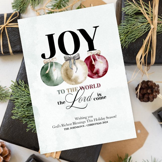Invitation Joy To The World Holiday Card (Celebrate the reason for the season with this "Joy To The World, The Lord is Come" holiday card.)