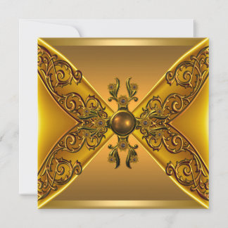 Invitation Joyau d'or floral 50e fête d'anniversaire