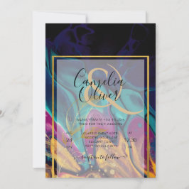 Invitation Joyau Tones MARIAGE INK Plum Purple Turquoise Mari