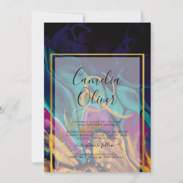 Invitation Joyau Tones MARIAGE INK Plum Purple Turquoise Mari