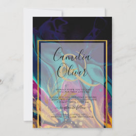 Invitation Joyau Tones MARIAGE INK Plum Purple Turquoise Mari