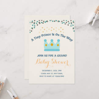 Invitation Joyaux Jaunes Couronne Bleu Petit Prince Invitatio