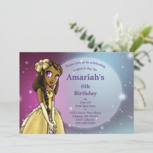 Invitation Joyeuse fête d'anniversaire de la princesse africa