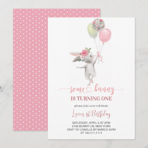 Invitation Joyeuse fête d'anniversaire de Some Bunny
