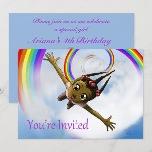 Invitation Joyeuse fête d'anniversaire des filles afro-améric