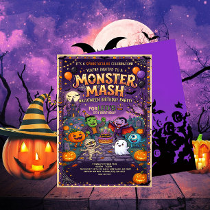 Invitation Joyeuse fête d'anniversaire Halloween pour les enf