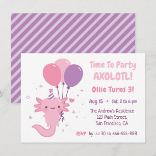 Invitation Joyeuse fête d'anniversaire pour filles avec un Ax